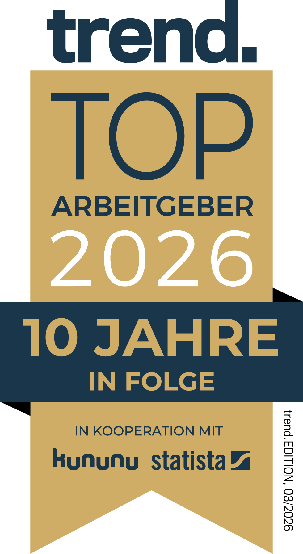 Auszeichnung trend als top Arbeitgeber